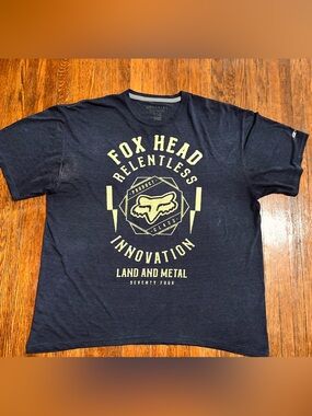 3XL Fox Head Relentless Innovation Navy Blue Short Sleeve Racing Shirt